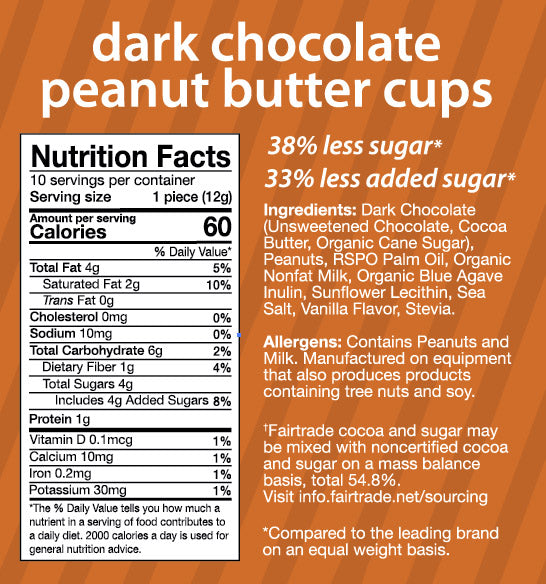 HealthSmart - Sweet Nothings - Dark Chocolate Peanut Butter Cups - Pouches