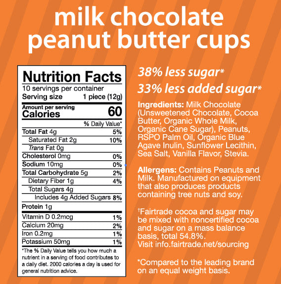 HealthSmart - Sweet Nothings - Milk Chocolate Peanut Butter Cups - Pouches