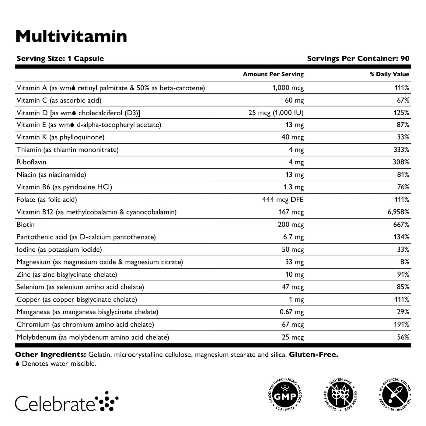 Celebrate Vitamins - MultiVitamin - 90 Capsules