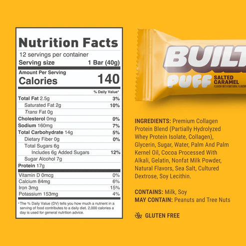 Built High Protein Puff - Salted Caramel - 12/Box