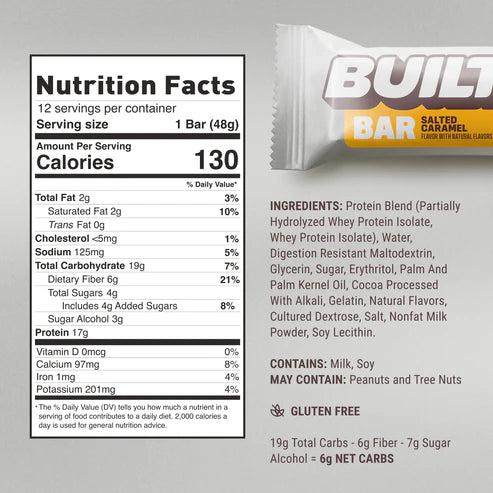 Built High Protein Bar - Salted Caramel - 12/Box