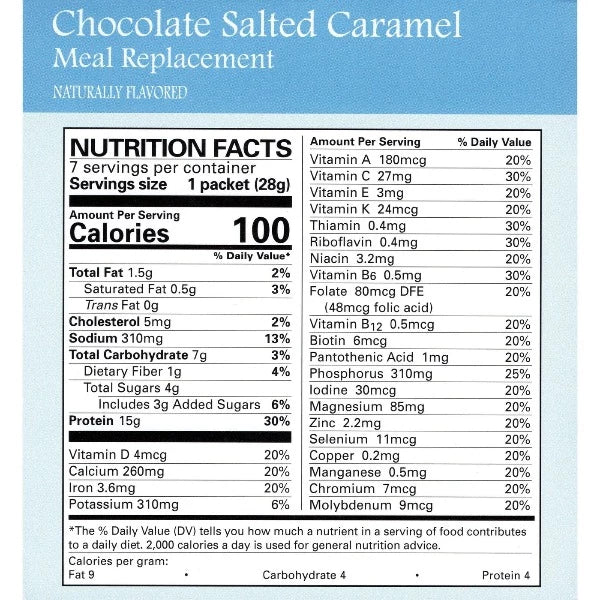 ProteinWise -  Chocolate Salted Caramel Meal Replacement Shake or Pudding - 7/Box