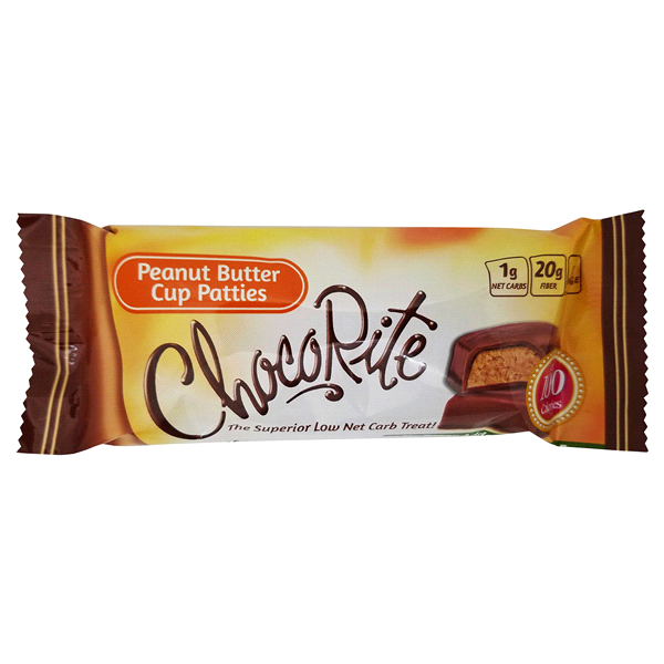 Snacks - HealthSmart ChocoRite Peanut Butter Cup Patties - 16 Bars - ProteinWise