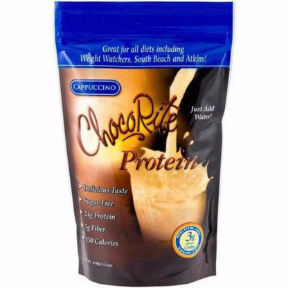 Protein Powder - HealthSmart ChocoRite High Protein Shake Mix - Cappuccino - 14.7 oz - ProteinWise