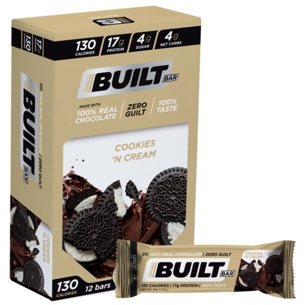 Built High Protein Bar - Cookies 'N Cream - 12/Box