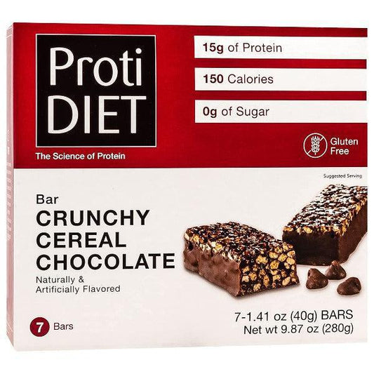 ProtiDiet - Crunchy Cereal Chocolate Flavor Bars - 7 Bars