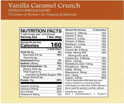 Proteinwise - Vanilla Caramel Crunch Nutrition Bar - 7/Box