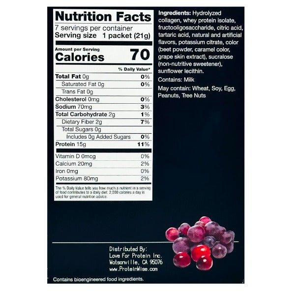 ProteinWise - Cranberry Grape Fruit Drink Mix - 7/Box