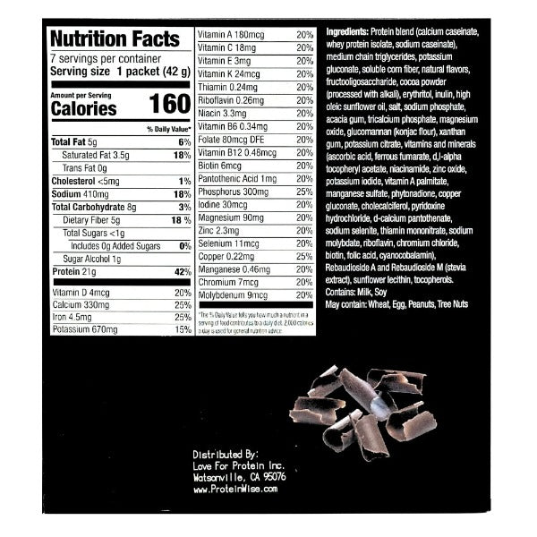 ProteinWise - VLC Chocolate Meal Replacement Smoothie Mix - 7/Box