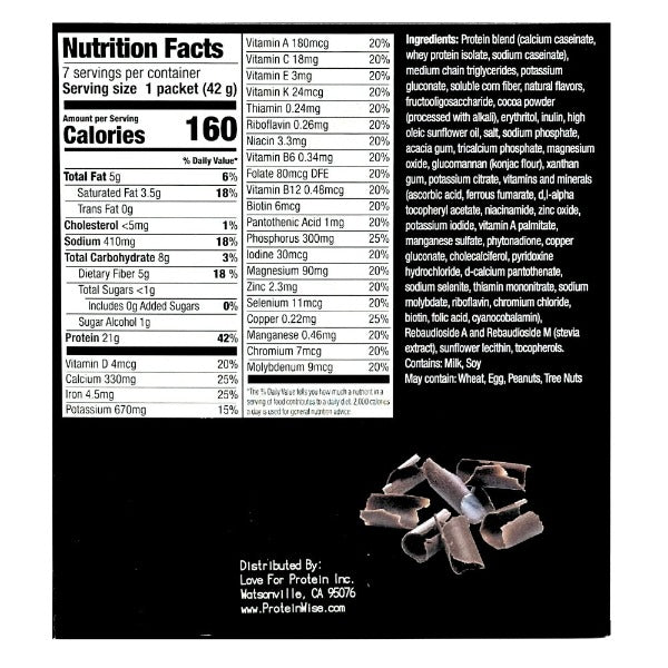 ProteinWise - VLC Chocolate Smoothie Mix - 7/Box