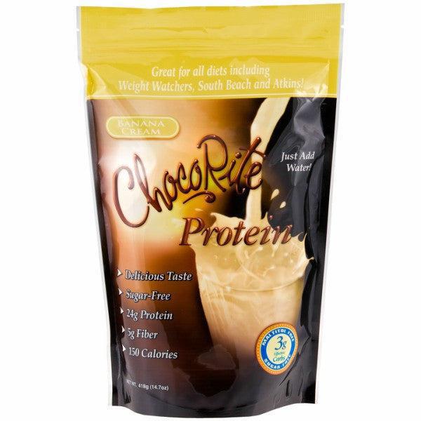 Protein Powder - HealthSmart ChocoRite High Protein Shake Mix - Banana Cream - 14.7 oz - ProteinWise