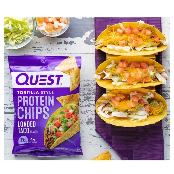 Quest Protein Tortilla Chips - Loaded Taco - 8 Bags