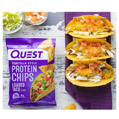 Quest Protein Tortilla Chips - Loaded Taco - 8 Bags