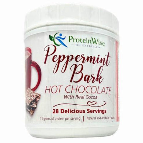 ProteinWise - Peppermint Bark Protein Hot Chocolate - 28 Serving Jar