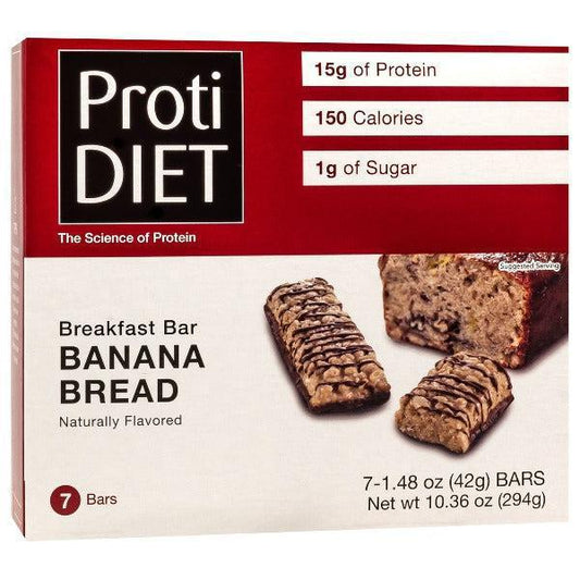 ProtiDiet - Banana Bread Breakfast Protein Bar - 7 Bars
