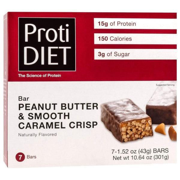 ProtiDiet - High Protein Peanut Butter Smooth Caramel Crisp Bar - 7 Bars