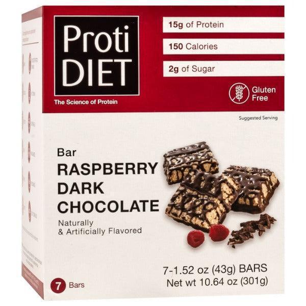ProtiDiet - High Protein Raspberry Dark Chocolate Squares - 7 Bars