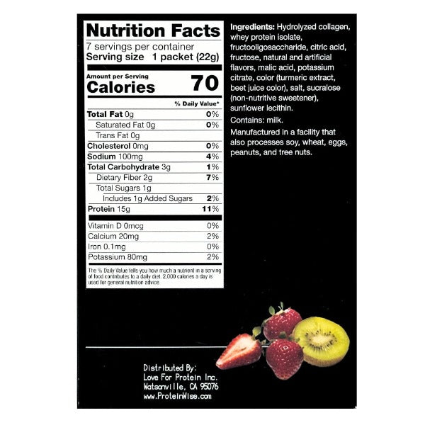 ProteinWise - Strawberry Kiwi Fruit Drink Mix  - 7/Box