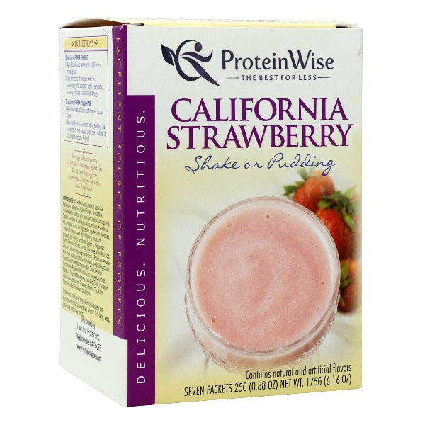ProteinWise - High Protein California Strawberry Shake or Pudding - 7/Box