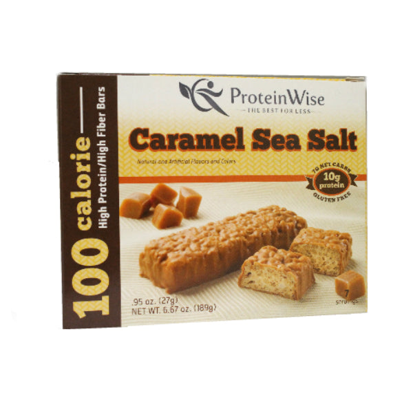 Protein Bars - ProteinWise - Caramel Sea Salt Lite Protein Bars - 7/Box - ProteinWise