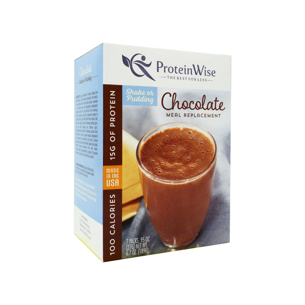 ProteinWise - Chocolate Meal Replacement Shake/Pudding - 100 Calorie - 7/Box