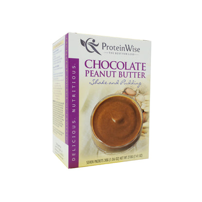 ProteinWise - High Protein Chocolate Peanut Butter Shake Or Pudding - 7/Box