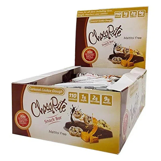 HealthSmart ChocoRite 34g Caramel Cookie Dough Bar - 16 Bars