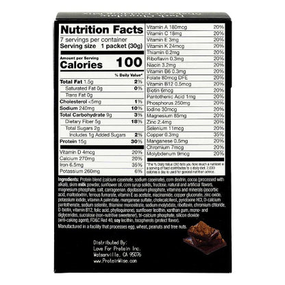 ProteinWise - Dark Chocolate Meal Replacement Shake or Pudding Mix - 7/Box