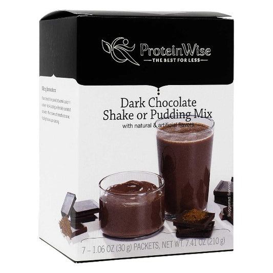 ProteinWise - Dark Chocolate Meal Replacement Shake or Pudding Mix - 7/Box