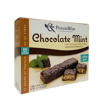 ProteinWise - Divine Chocolate Mint High Protein & Fiber Bars - 7/Box