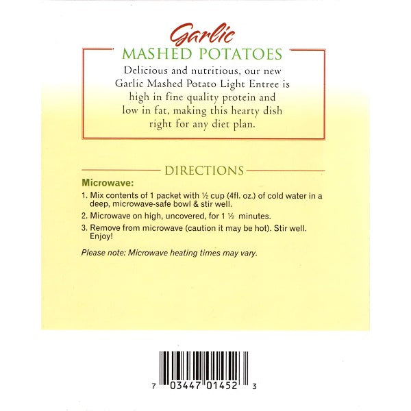 ProteinWise - High Protein Garlic Mashed Potatoes - 7/Box