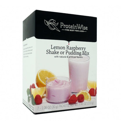 ProteinWise - Lemon Raspberry Meal Replacement Shake or Pudding Mix - 7/Box