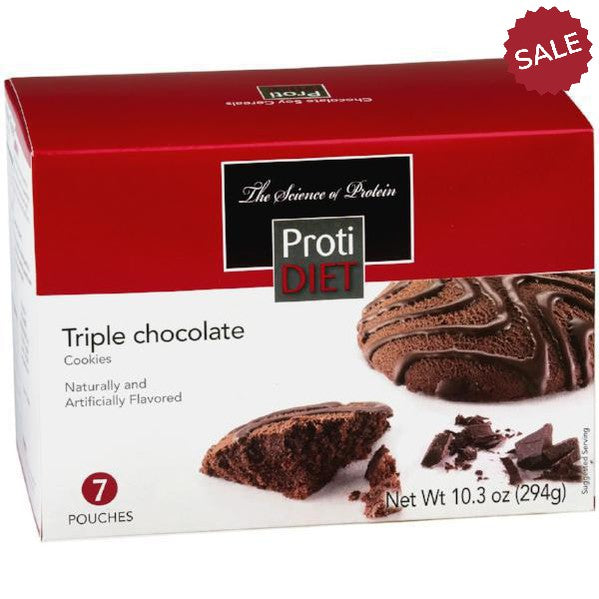 Snacks - ProtiDiet - Protein Triple Chocolate Cookies - 7/Box - ProteinWise