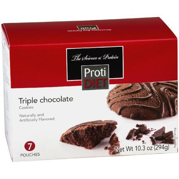 Snacks - ProtiDiet - Protein Triple Chocolate Cookies - 7/Box - ProteinWise