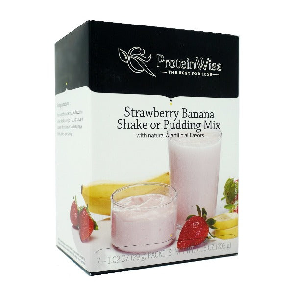 ProteinWise - Strawberry Banana Shake or Pudding Mix  - 7/Box